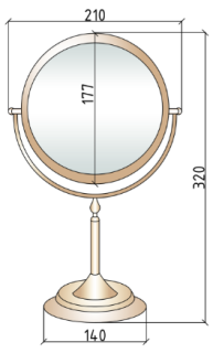 Зеркало косметическое Boheme Imperiale с подсветкой золото 504